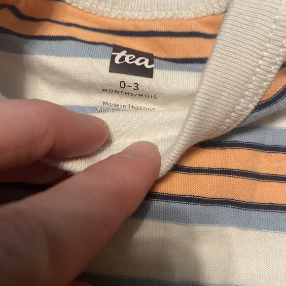 NWT Tea Collection Striped Romper Size 0-3 Months - Picture 4 of 5